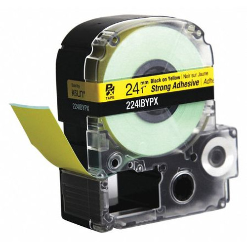 LABELWORKS PX 224IBYPX BLK INK/YELLOW TAPE STRONG ADHESIVE 1 W LABELWORKS PX 224IBYPX BLK INK/YELLOW TAPE STRONG ADHESIVE 1 W