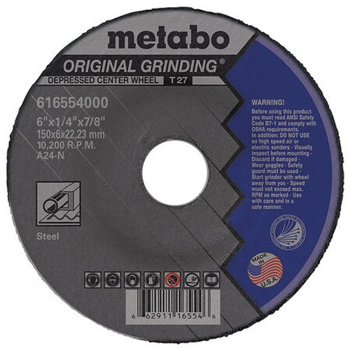 METABO US616554000 GRINDING WHEEL T27 A24N 6 X1/4 X7/8 