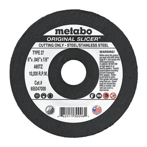 METABO 655347000 CUTTING WHEEL T27 A60TZ 6 X0.045 X7/8 