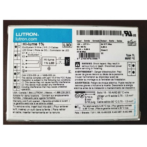 LUTRON L3DA4U1UKS-EA050 LED DRIVER,120 TO 277VAC,30V TO 54VDC