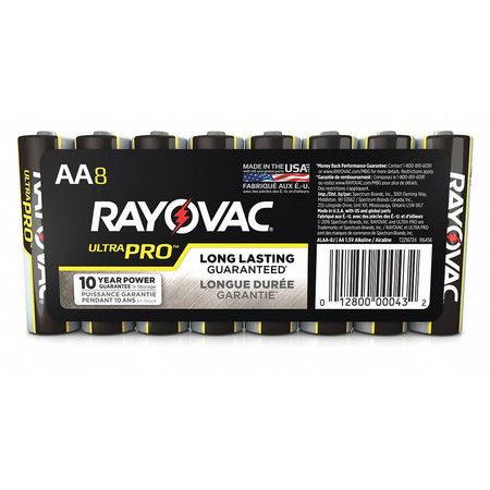 GRAINGER GLOBAL SOURCING ALAA-8J BATTERY ALKALINE AA EVERYDAY PK8