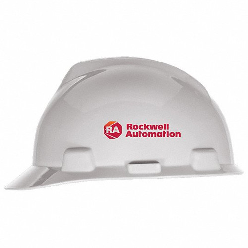 MSA VGARD 475358 BL77663 LR V-GARD CAP WHITE ROCKWELL LOGO BL77663LR