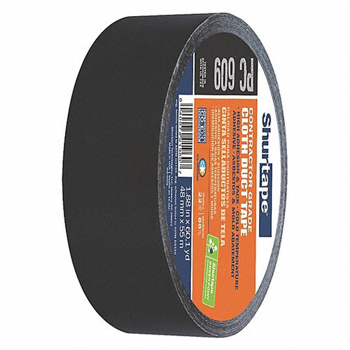 SHURTECH BRANDS PC 609-49JR07 DUCT TAPE 55M L ADHESION 71 OZ./IN BLACK