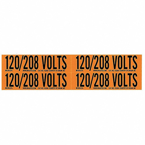 BRADY SPC ABSORBENTS 152350 CONDUIT AND VOLTAGE SIGN AND LABELS,PK5