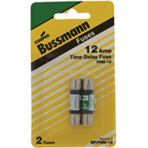 BUSSMANN FUSES BP/FNM-12 FUSE FNM MIDGET T-DELAY 12AMP