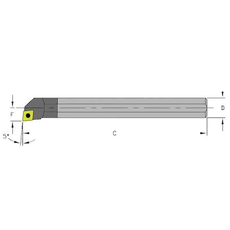 ULTRA-DEX USA E08J SCLPR2-281 INDEXABLE BORING BAR 0.6000 CARBIDE