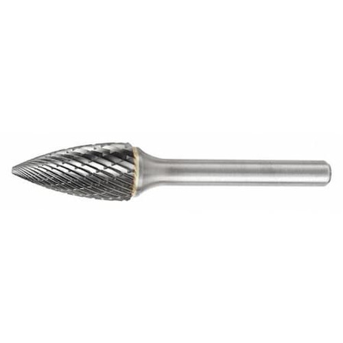 WIDIA METAL REMOVAL M41433 CARBIDE BUR,POINTED NOSE TREE SHAPE