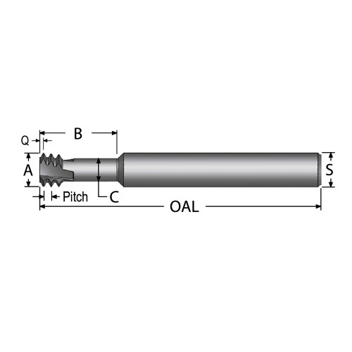 SCIENTIFIC CUTTING TOOLS TMLR186-20 1/4-20 INTERNAL 20 TPI 1/4" SHANK 3-FLUT
