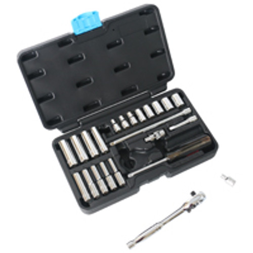 VULCAN TS-24PC-V1 SOCKET SET 24PC 1/4DR MET MC