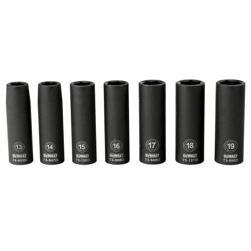 DEWALT TOOLS DWMT81609 DWT 1/2IN DR 7PC DP IMPACT SOCKET SET MM