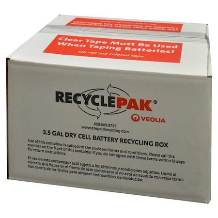 RECYCLEPAK SUPPLY-541 BATTERY RECYCLING KIT,12-1/8 IN L