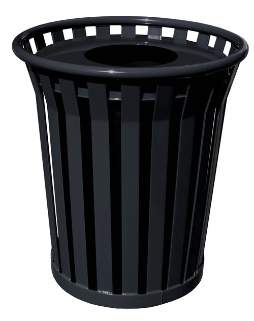 WITT INDUSTRIES, INC WC3600-FT-BK RECEPTACLE WITH FLAT TOP LID AND PLASTIC