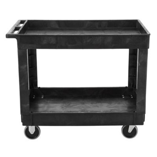 RUBBERMAID COMMERCIAL PRODUCTS FG9T6700BLA 2 SHELF CART W/4 CASTERS