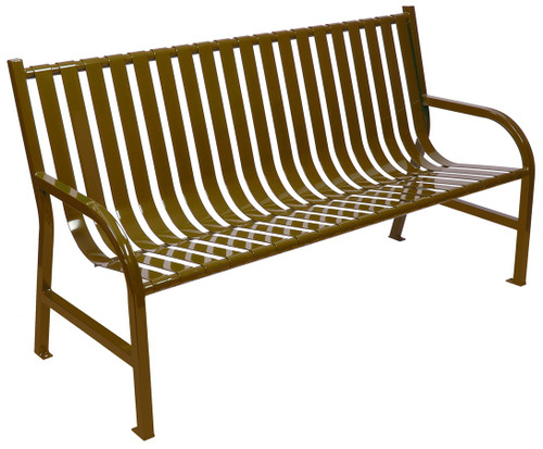 WITT INDUSTRIES, INC M5-BCH-BN SLATTED METAL BENCH, BROWN