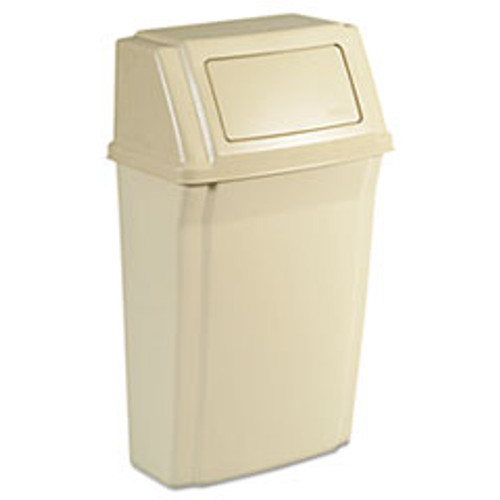 RUBBERMAID COMMERCIAL PRODUCTS 7822 BEI SLIM JIM WALL-MOUNTED CONTAINER, RECTANG