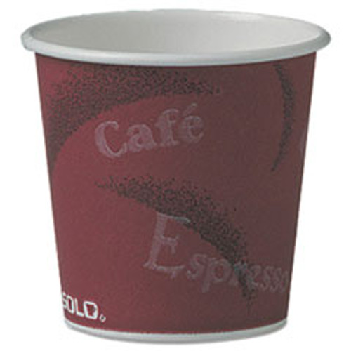 SOLO CUP COMPANY 374SI POLYCOATED HOT PAPER CUPS, 4 OZ, BISTRO 