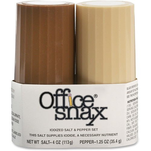 OFFICE SNAX 00057 SALT AND PAPER SHAKER SET,PEPPER 1.5 OZ.