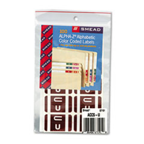 SMEAD MANUFACTURING CO. 67191 COLOR-CODED LABELS,DARK BROWN, 100/PACK