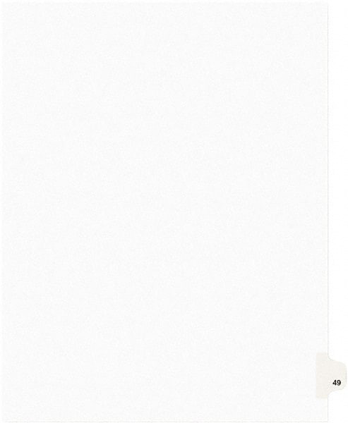 AVERY 01049 NUMERIC DIVIDER,49",SIDE TAB,25/PK,WHITE