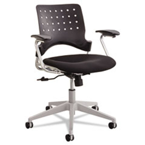 SAFCO 6807BL TASK CHAIR,BLACK,SILVER,SQUARE BACK