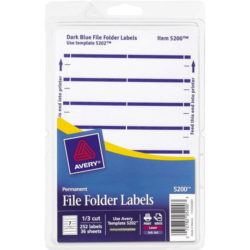 AVERY 05200 FILING LABELS, PERMANENT, 252, DARK BLUE