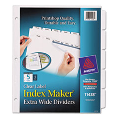 AVERY 11438 DIVIDER, INDEX MAKER EXTRA-WIDE TAB, 5