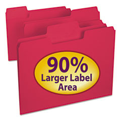 SMEAD MANUFACTURING CO. 11983 FOLDER, SUPERTAB,LTR,1/3",100/BX, RED
