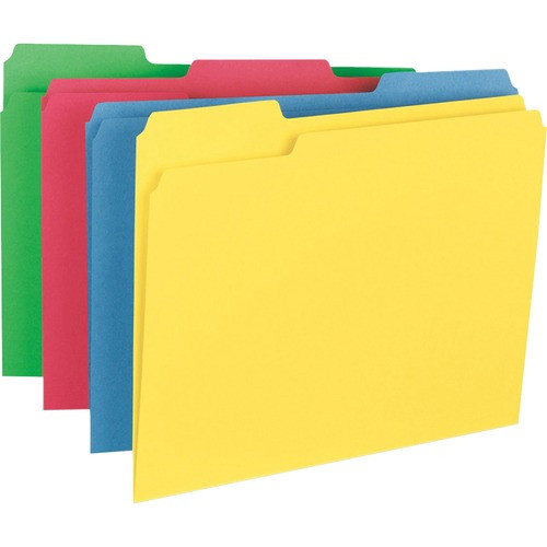 BUSINESS SOURCE 16517 FILE FOLDERS,HVYWEIGHT, ASSORTED