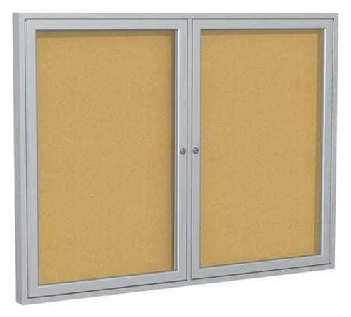 GHENT PA24860K TACKBOARD, 48X60,2-DOOR,ALUMINUM FRAME