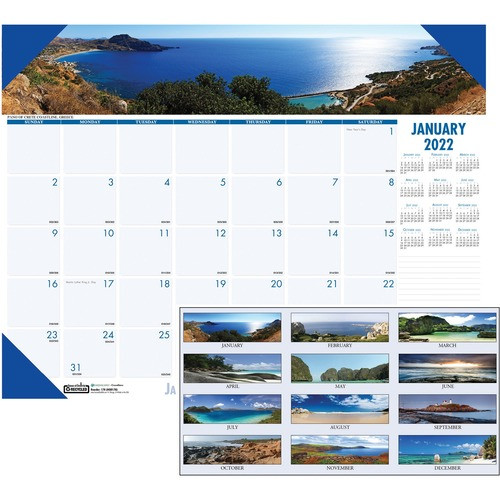 HOUSE OF DOOLITTLE 178 DESK PAD,12 MONTHS, JAN DEC, COASTLINES