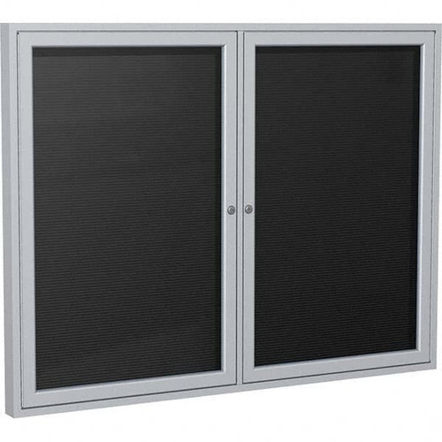 GHENT PA23660B-BK LETTERBOARD, 36X60,2-DOOR,ALUMINUM FRAME