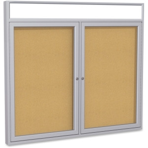 GHENT PAK5 TACKBOARD, 36X48,2-DOOR,ALUM FRAME