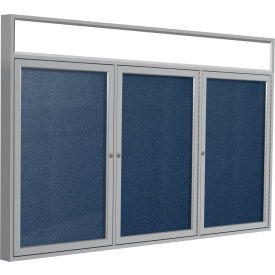 GHENT PAVX10-195 TACKBOARD, 48"X96",3-DOOR,ALUM FRAME