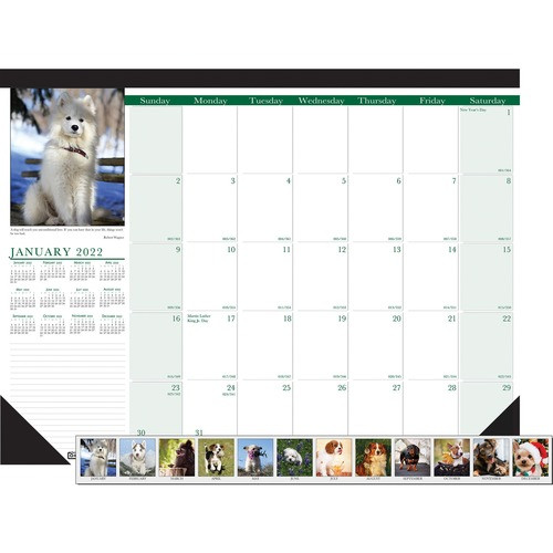 HOUSE OF DOOLITTLE 199 DESK PAD,"PUPPIES", 12 MONTHS, JAN DEC