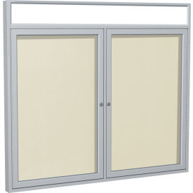 GHENT PAVX6-185 TACKBOARD, 36X60,2-DOOR,ALUM FRAME