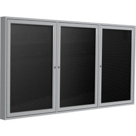 GHENT PA33672BX-BK LETTERBOARD, 36X72,3-DOOR,ALUMINUM FRAME
