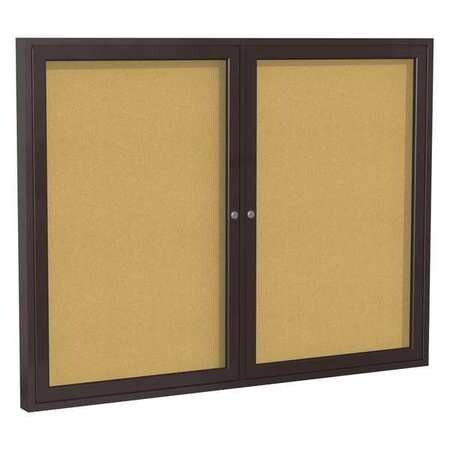 GHENT PB23660K TACKBOARD, 36X60,2-DOOR,FRAME