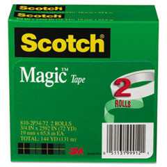 3M COMPANY 810-2P34-72 TAPE, 3/4" X 2592", 3" CORE, 2/PACK
