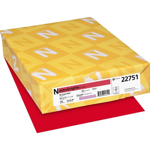 WAUSAU PAPERS 22751 CARD STOCK PAPER,65 LB., 8-1/2X11"