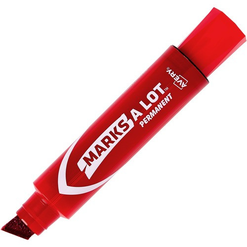 AVERY 24147 JUMBO PERMANENT MARKERS, CHISEL, RED