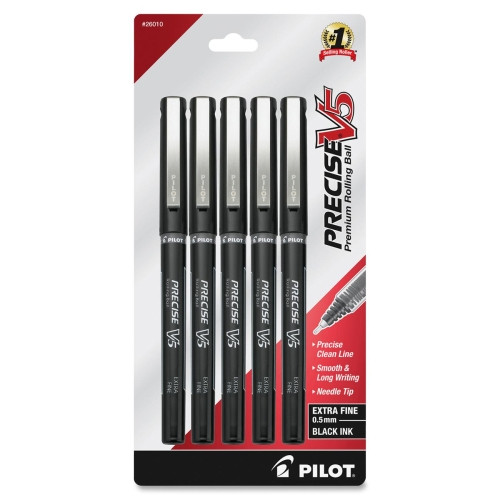 PILOT PEN CORPORATION 26010 PEN,ROLLER,V5,5PK,BK PILOT PEN CORPORATION 26010 PEN,ROLLER,V5,5PK,BK