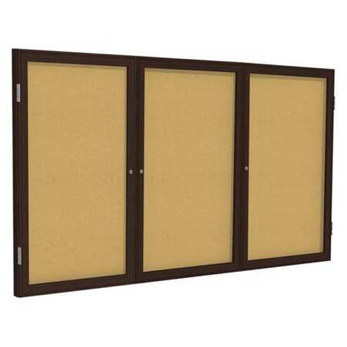 GHENT PN33672K TACKBOARD, 36"X72",3-DOOR,WOOD FRAME