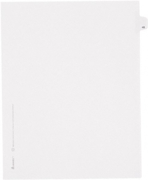 AVERY 82246 LEGAL SIDE TAB DIVIDER,LETTER,WHT,25/PK