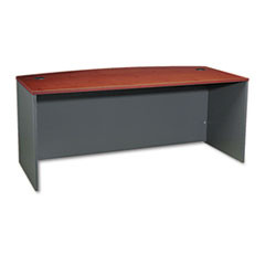 BUSH INDUSTRIES WC24446 BOW FRONT DESK SHELL, 72"W,HANSEN CHERRY