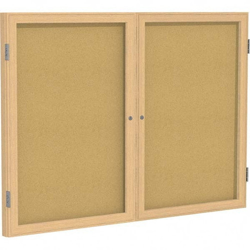 GHENT PW24860K TACKBOARD, 48X60,2-DOOR,WOOD FRAME