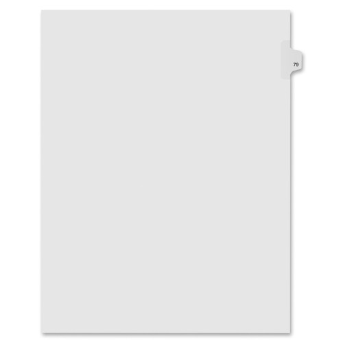 KLEER-FAX 91079 LEGAL DIVIDER TAB, LETTER, SIDE, 79
