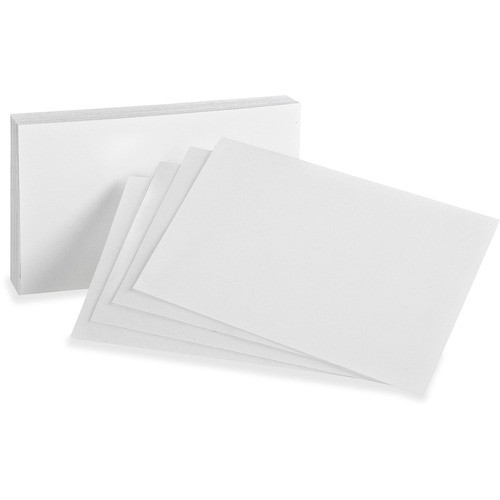 OXFORD 50 OXFORD  INDEX CARDS, BLANK, 8 POINT, 85 
