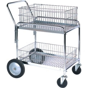 BOX PARTNERS WS1034 MAIL CART, 33" X 20" X 37 1/2", SILVER, 