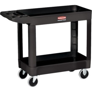 BOX PARTNERS RUB163 UTILITY CART, 45" X 26" X 33", BLACK, 1/