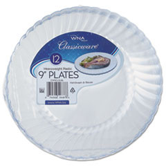 WNA COMET RSCW91512PK CLASSICWARE PLASTIC PLATES, 9" DIAMETER,